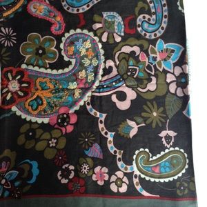 New- Black/Multicoloured Screen Print Stroll-Scarf